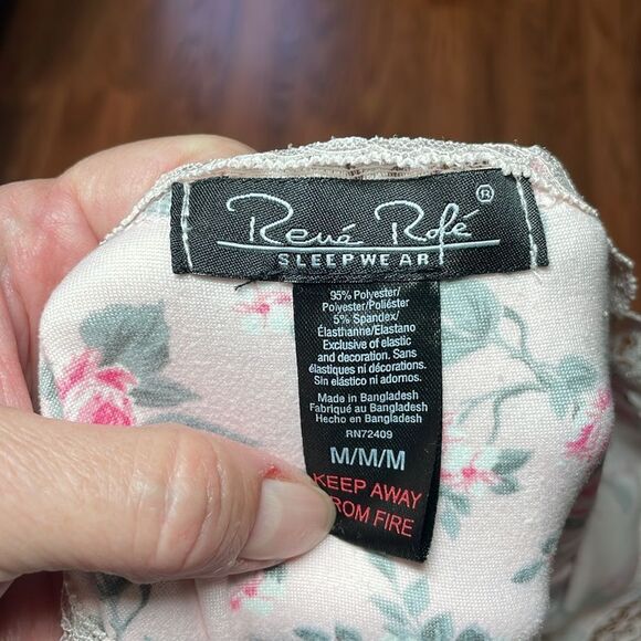 René Rofé Coquette Shortie Pajamas, Girlcore PJs, pink roses, Sleepwear, Medium - Picture 9 of 9